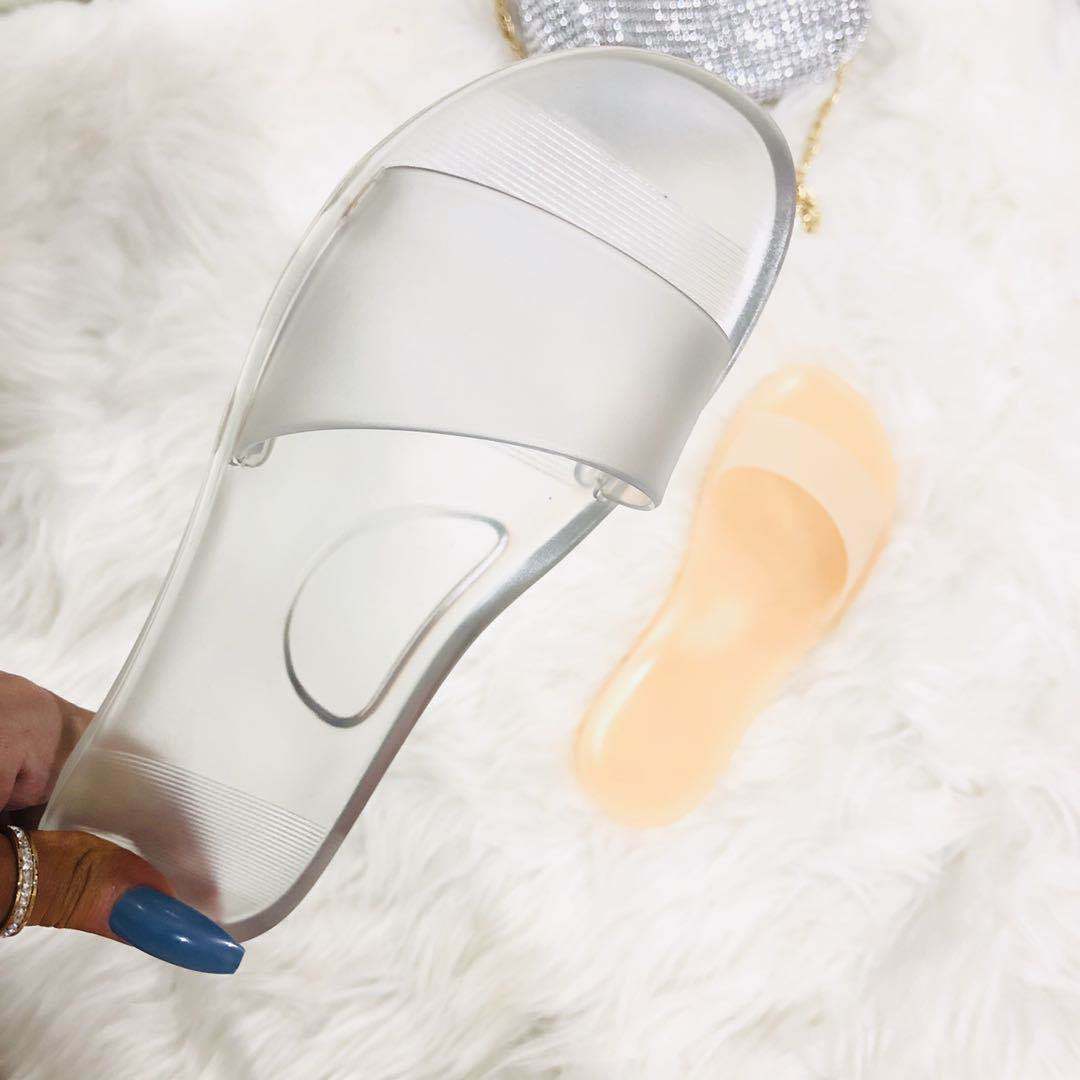 Plus size crystal jelly sandals