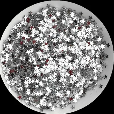 3mm five-pointed star sequin nail patch - Silver On Silver