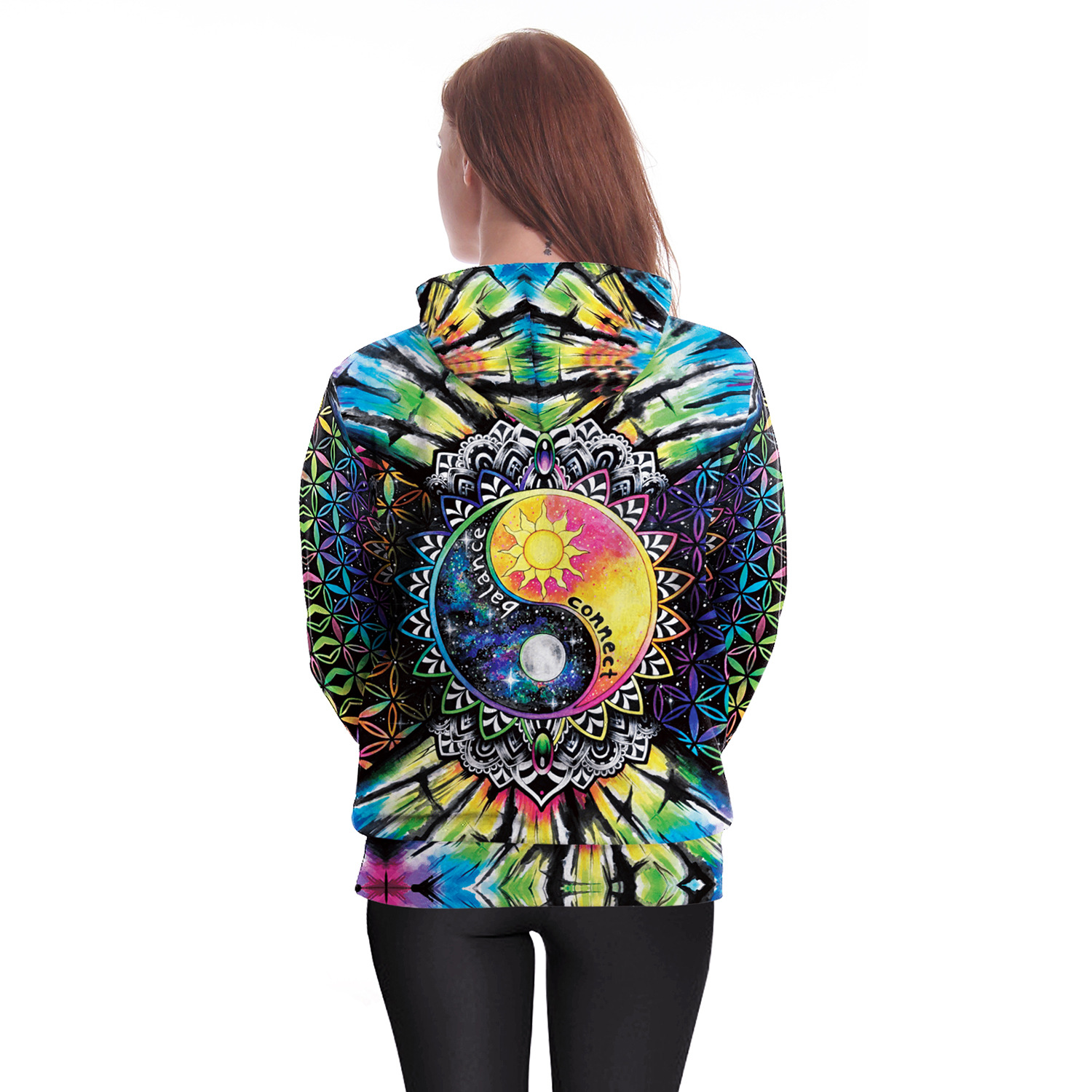 Ladies printed loose sweatshirt