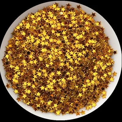 3mm five-pointed star sequin nail patch - Dark Golden