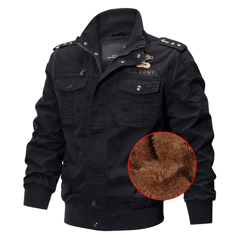 Stand-up collar plus velvet padded casual jacket