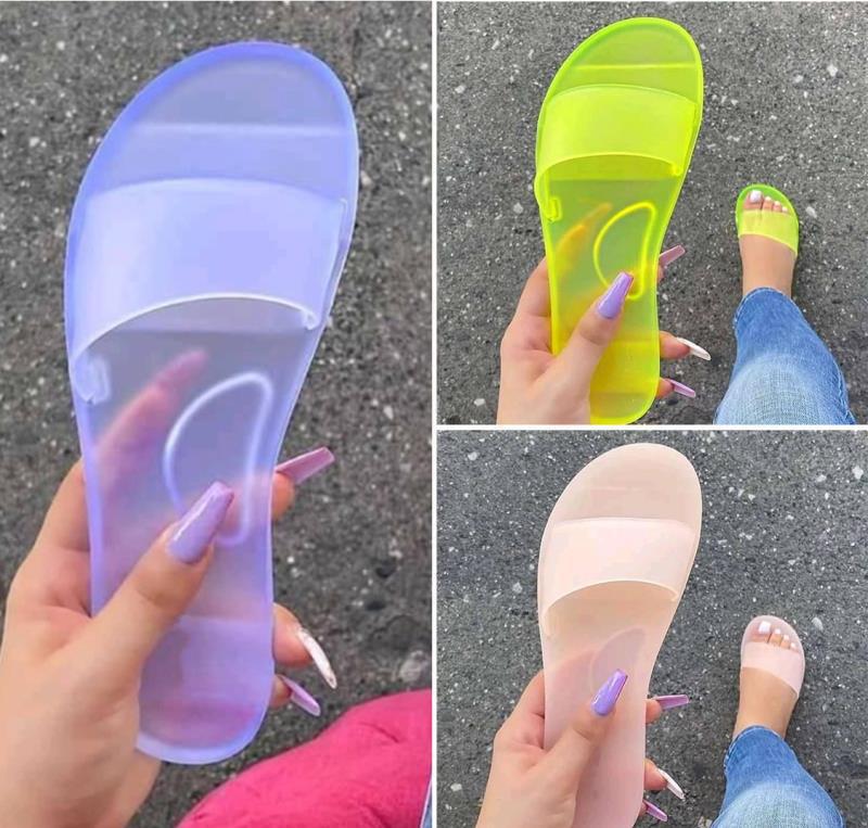 Plus size crystal jelly sandals