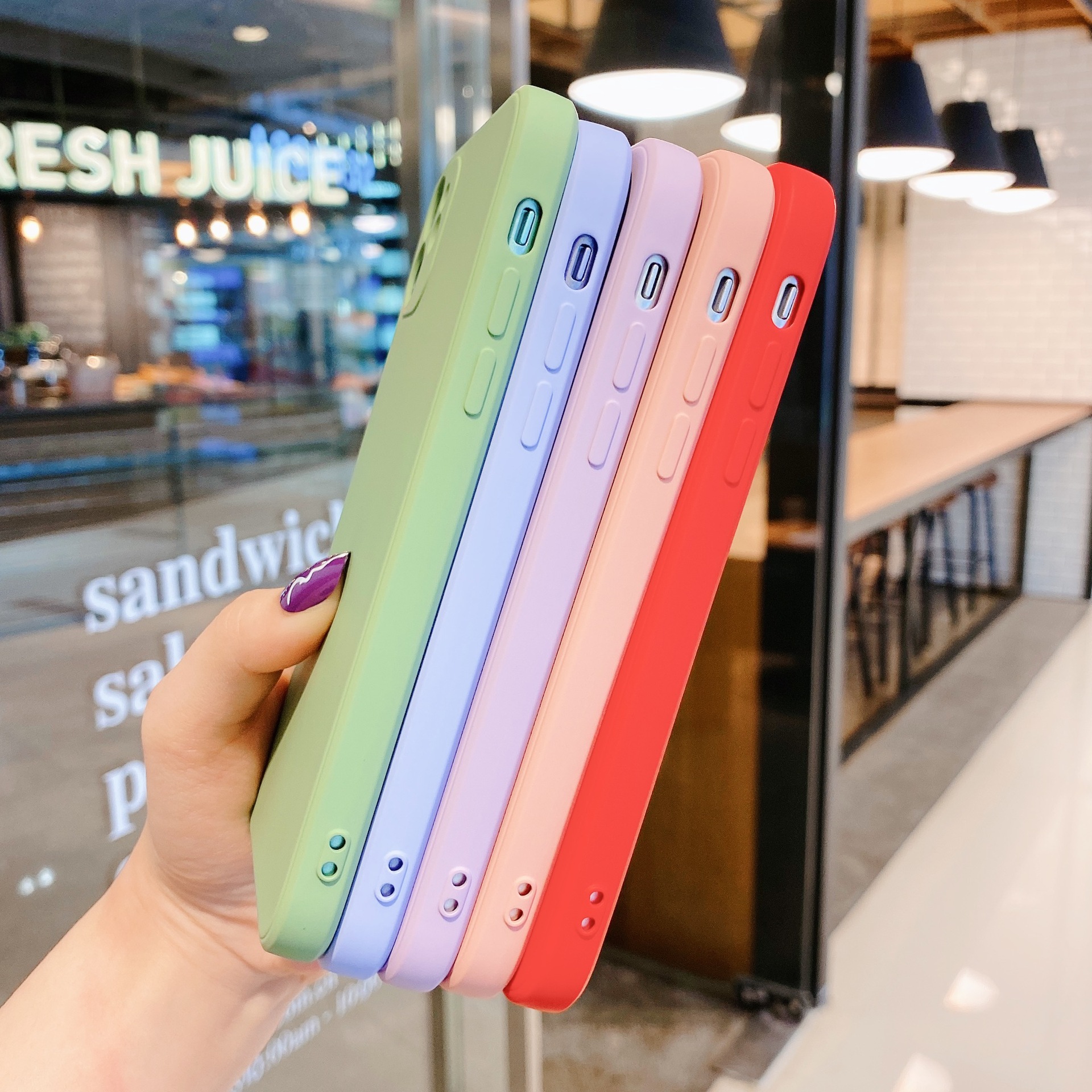 Compatible with Apple , Cube Liquid Silicone Phone Case - Image 4