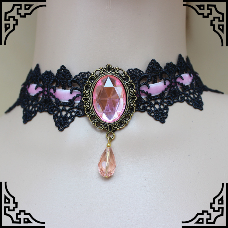 Lace Crystal Necklace Pendant