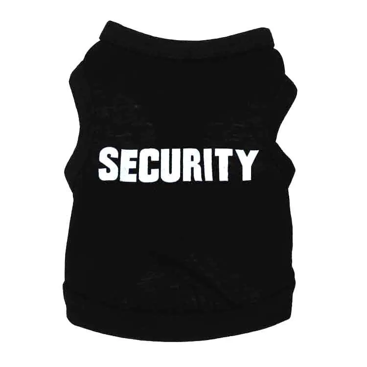Cotton printed security small dog pet vest - Black