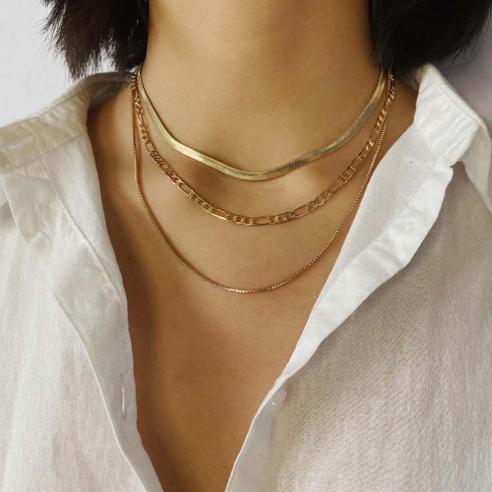 Personalized multi layer snake bone chain