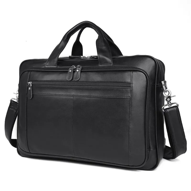 Men's leather briefcase - Black