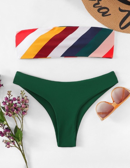 Tube top split swimsuit