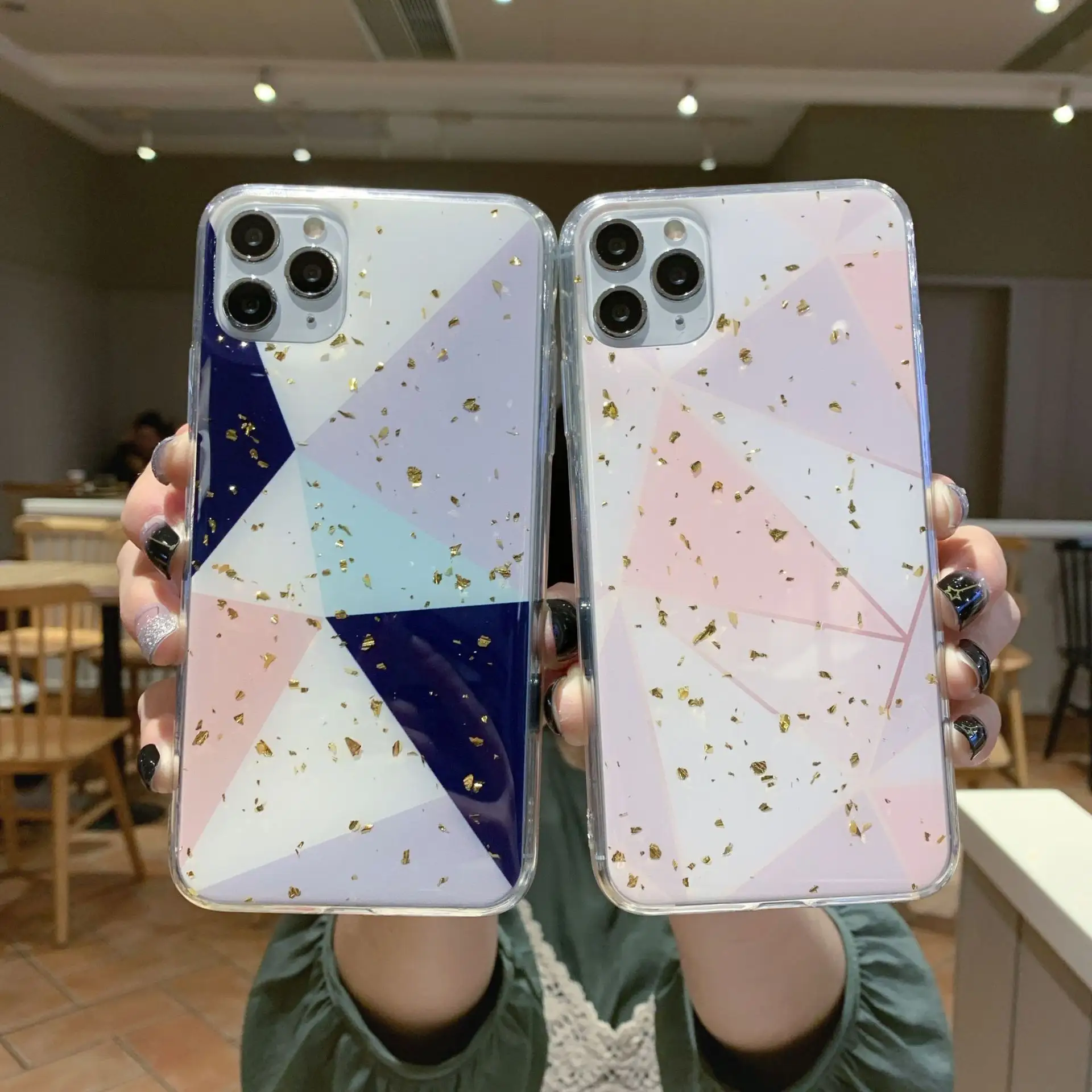 Colorblock geometry phone case