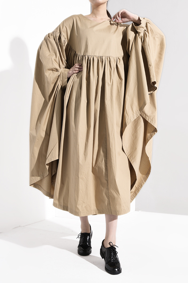Cape bat sleeve dress