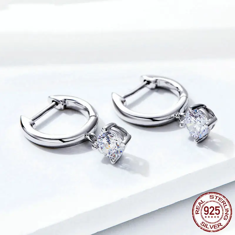 White silver hypoallergenic earrings
