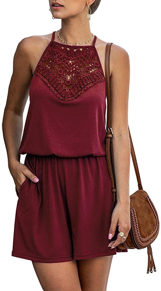 Lace panelling jumpsuit Red - Shop at LoveMi