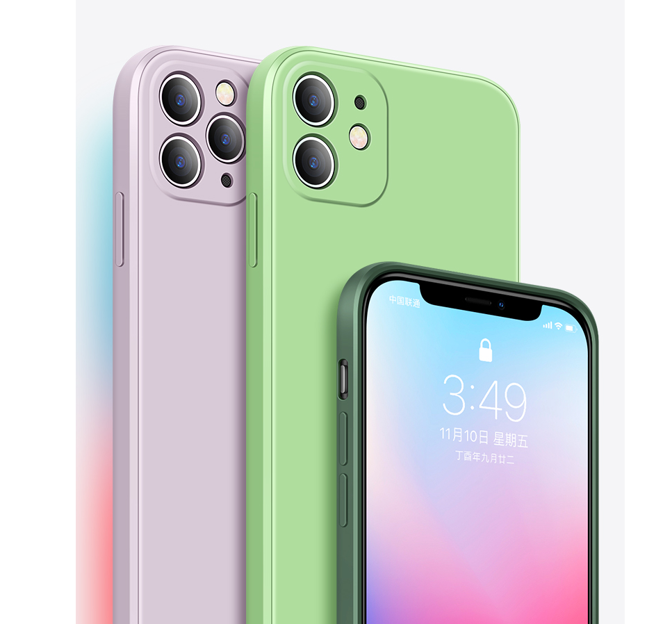 Compatible with Apple , Cube Liquid Silicone Phone Case - Image 3