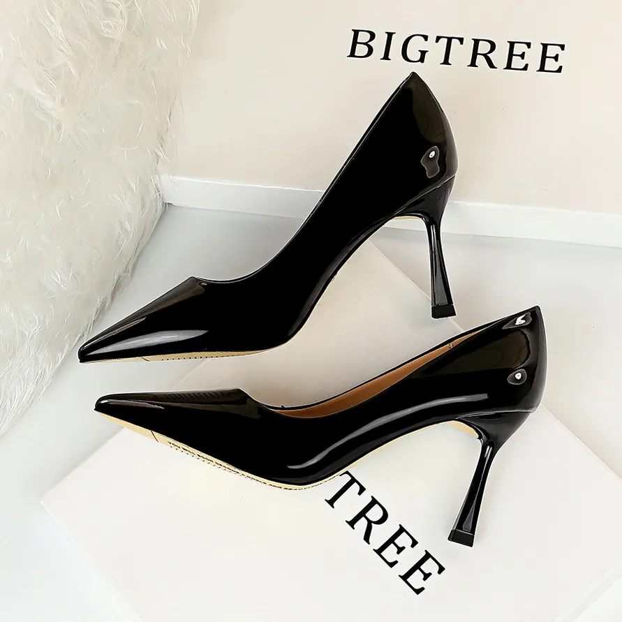 Stiletto high-heeled high-heeled shoes - Black