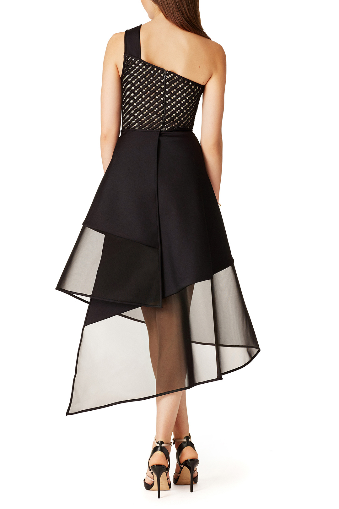 Black half-length irregular gauze skirt