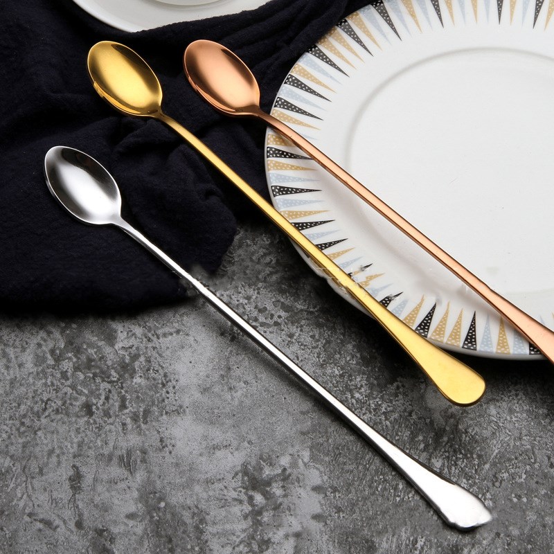 Lengthened gold-plated stirring spoon stirring rod