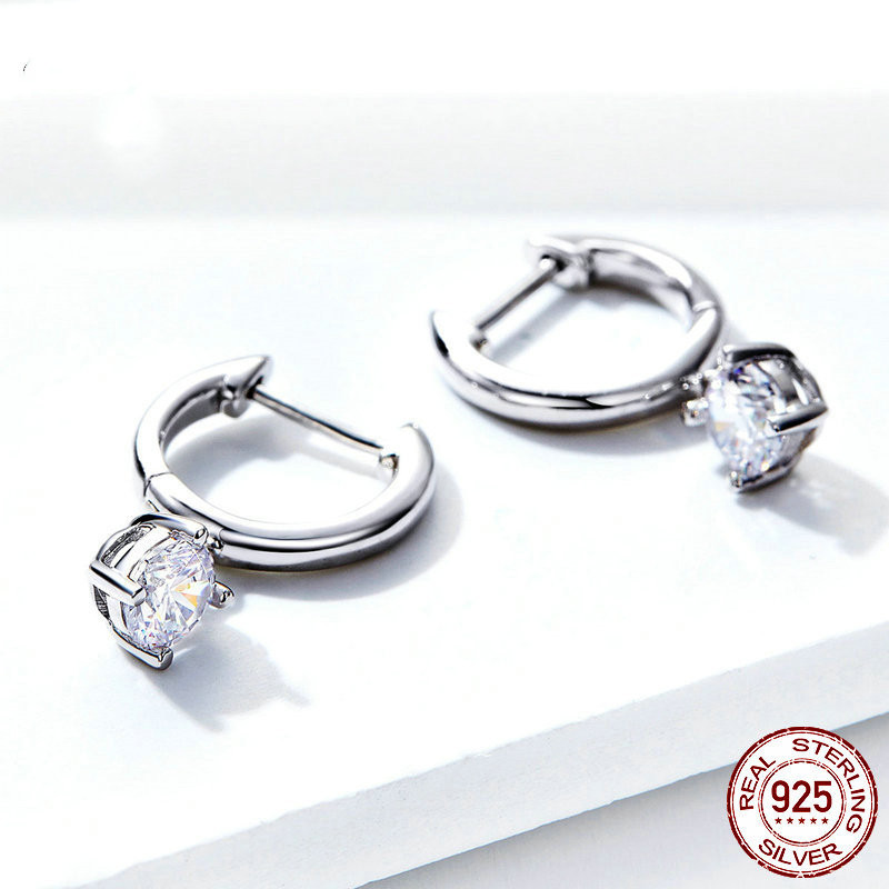 White silver hypoallergenic earrings