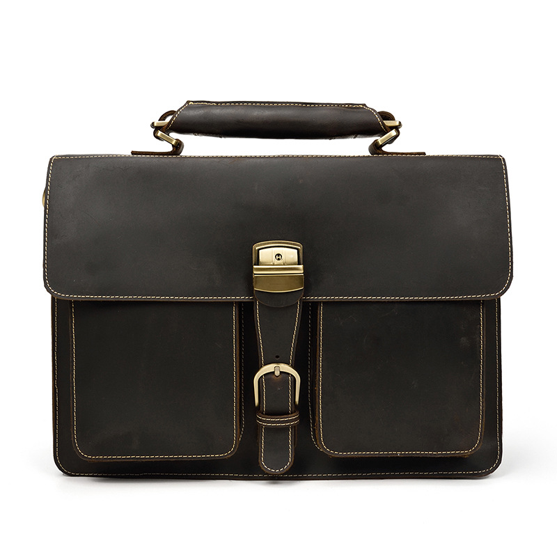 Men's leather briefcase Brown - Shop at LoveMi