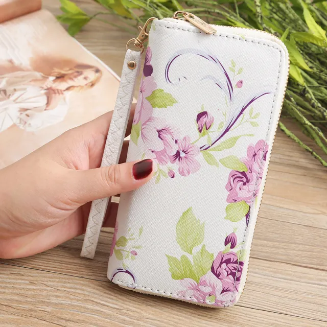 Ladies Printed Long Wallet Clutch Purple - Shop at LoveMi