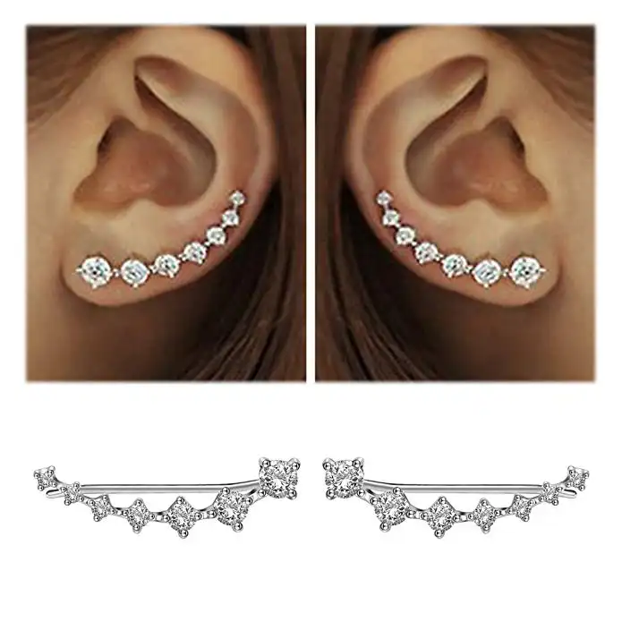 Row diamond earrings