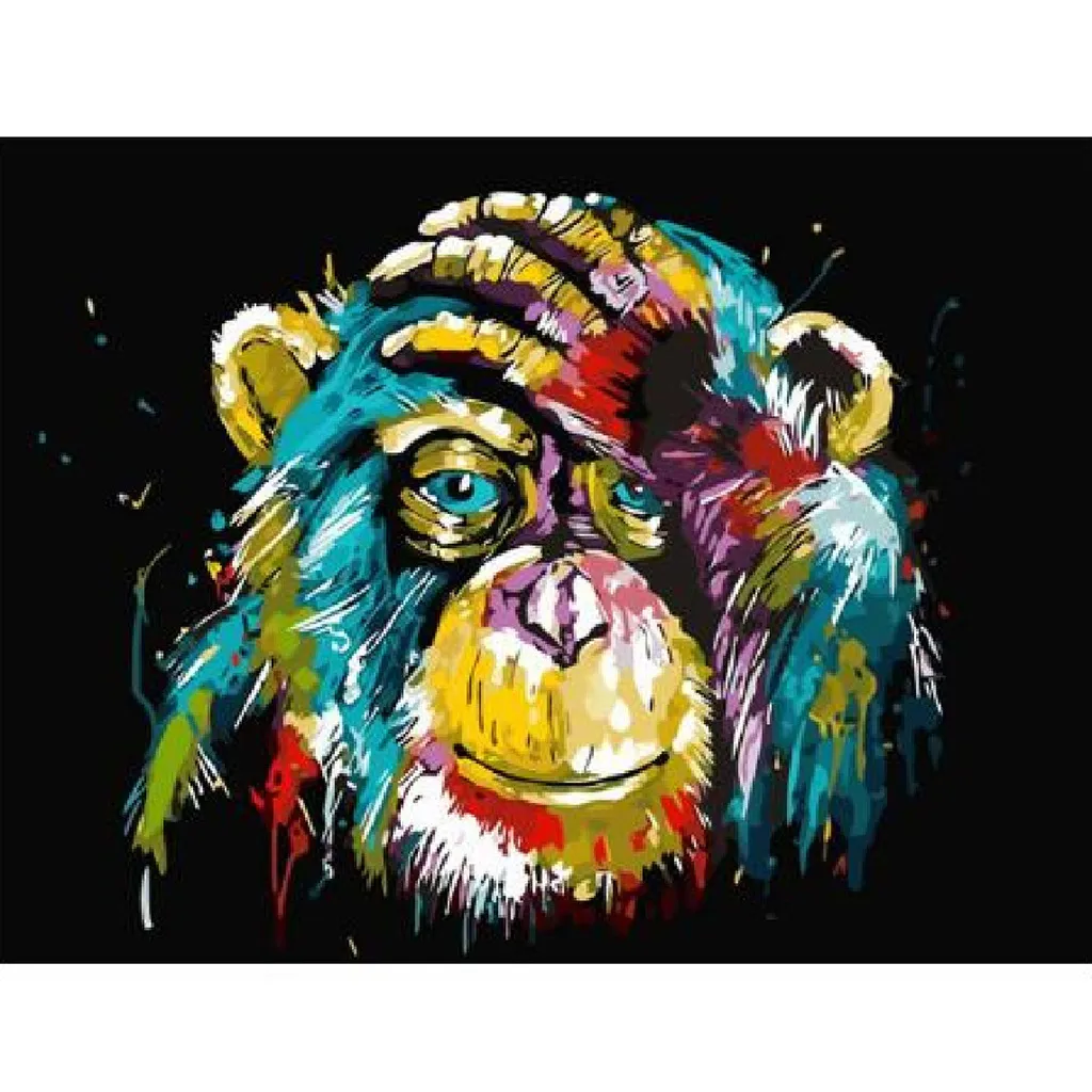 Hand-painted DIY digital painting - Monkey