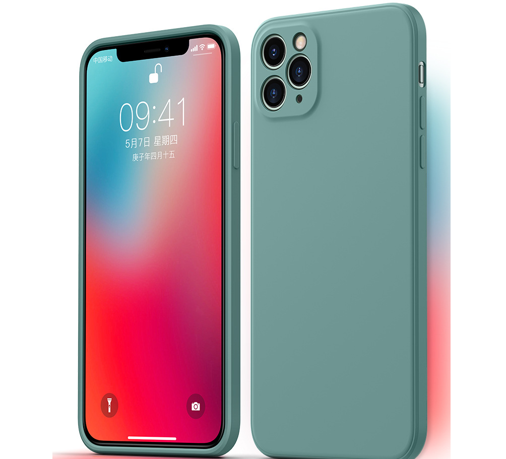Compatible with Apple , Cube Liquid Silicone Phone Case - Image 2