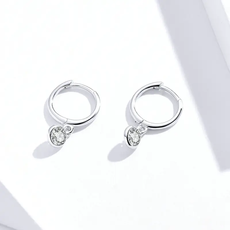 Zircon ear hoop earrings