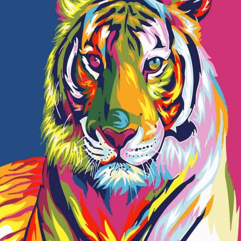Hand-painted DIY digital painting - Tiger