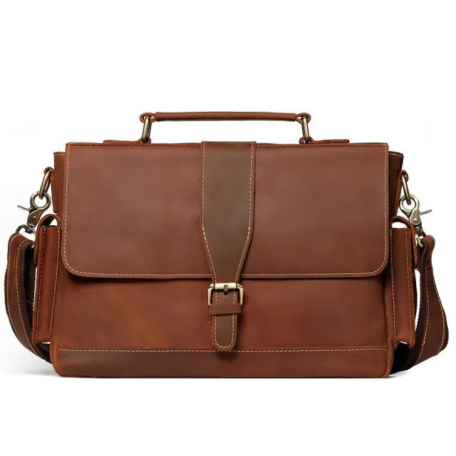 Business leather men's briefcase Khaki - Shop at LoveMi