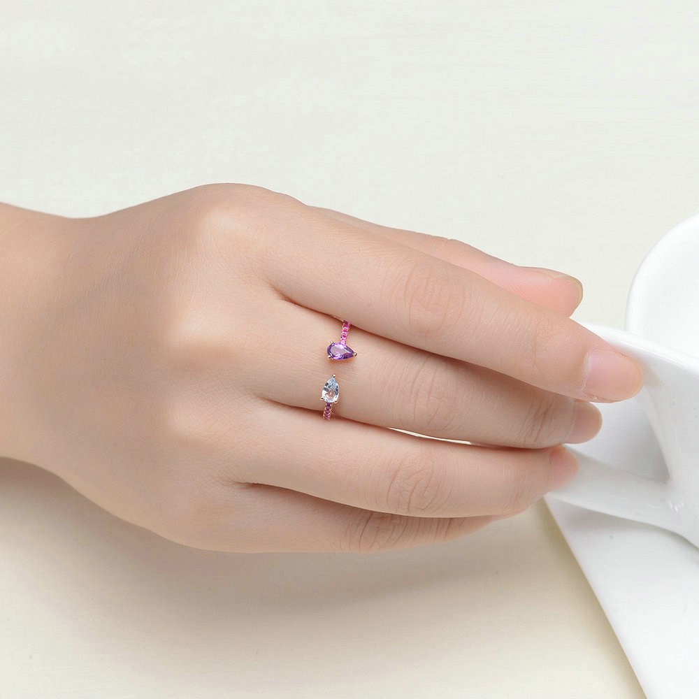 Amethyst and Rose Gold Ring