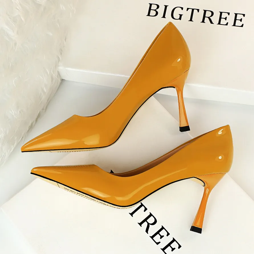 Stiletto high-heeled high-heeled shoes - Yellow