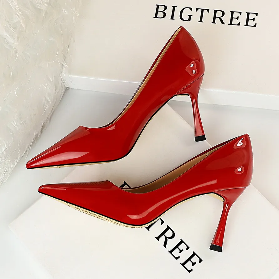 Stiletto high-heeled high-heeled shoes - Red