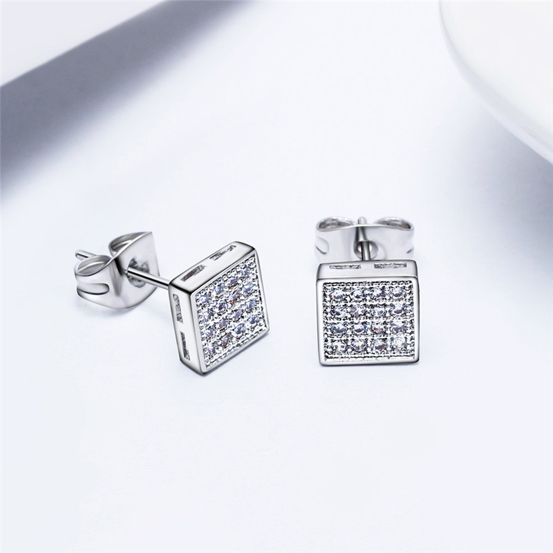 Women's small square earrings