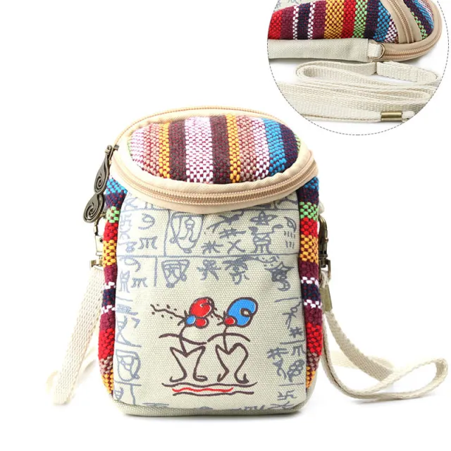 Canvas put mobile phone coin purse Beige - Shop at LoveMi