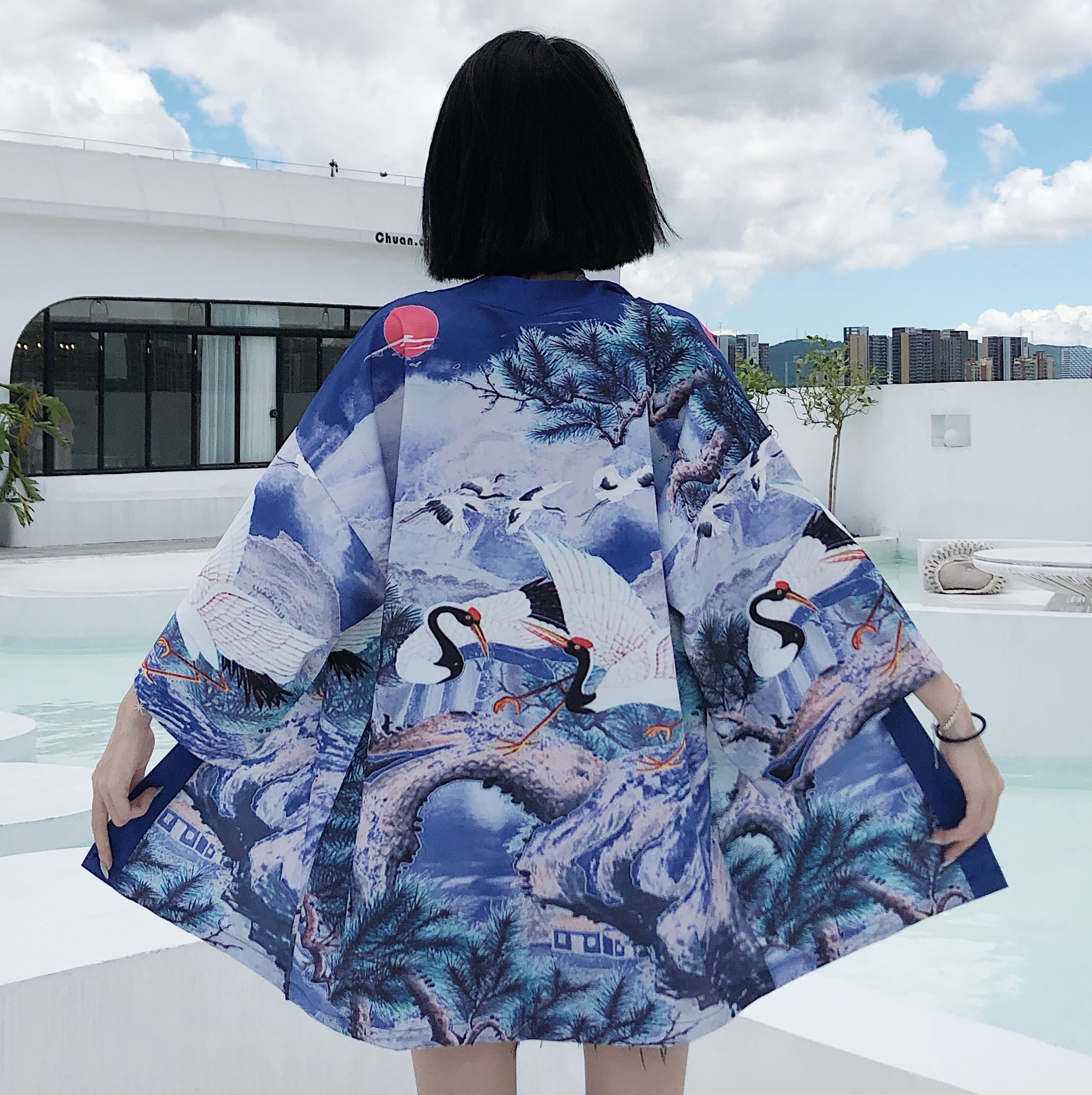 Loose cardigan kimono coat top
