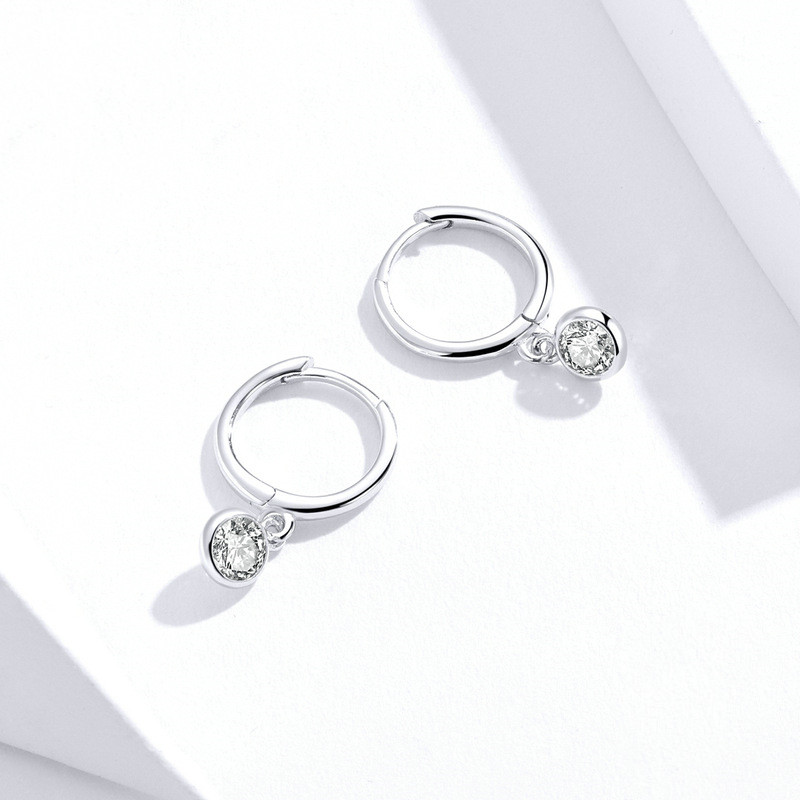 Zircon ear hoop earrings