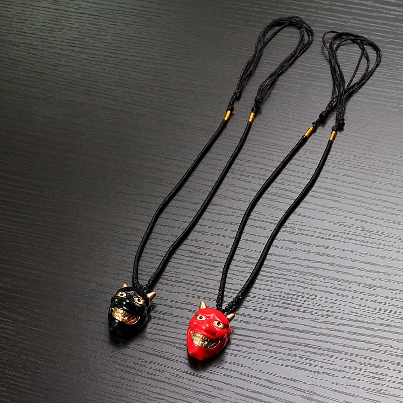 Japanese style prajna ward off evil pendant necklace