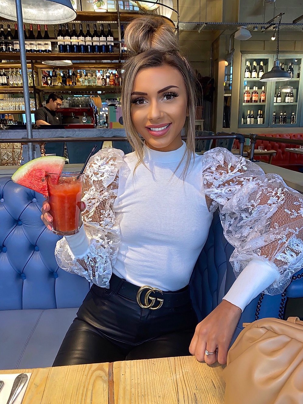 Flower embroidery long sleeve shirt