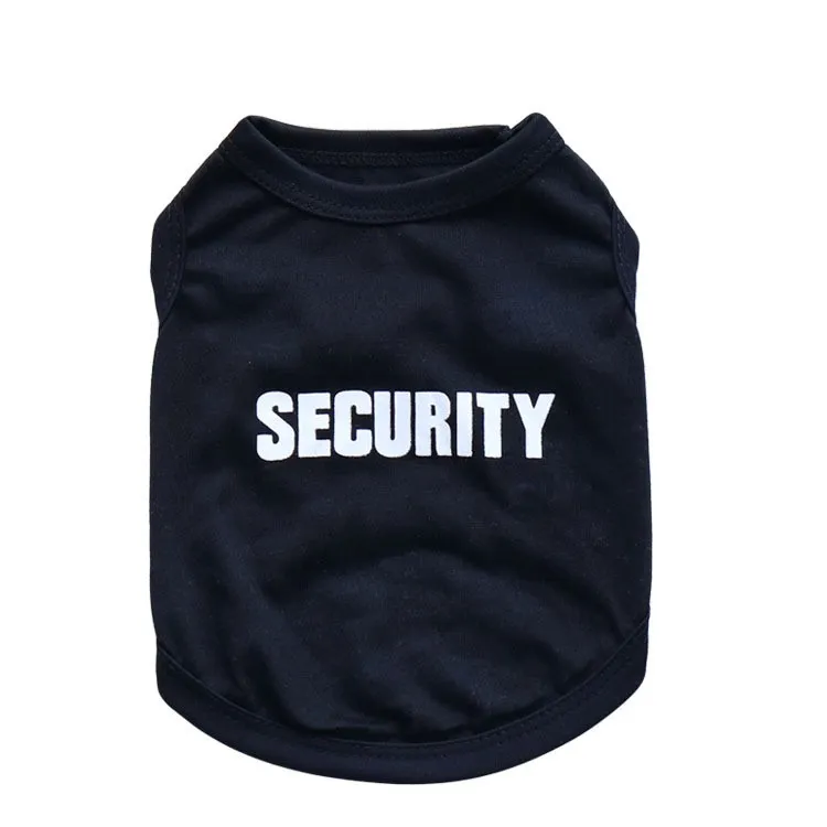 Cotton printed security small dog pet vest - New Black