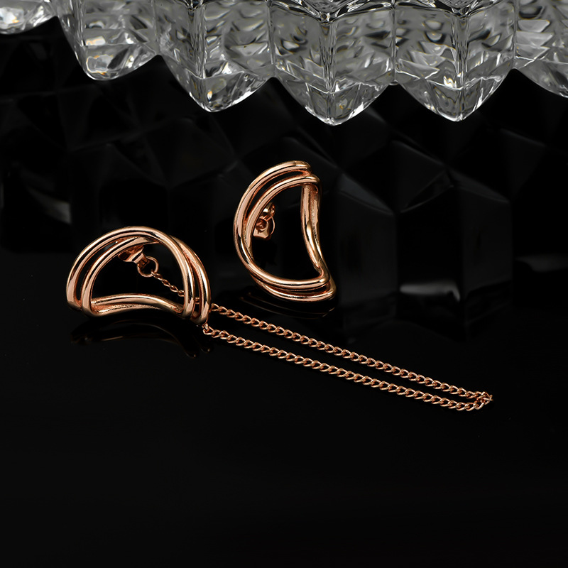 Ladies Asymmetric Long Tassel Earrings