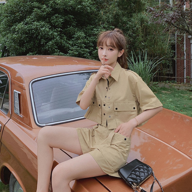 Women's summer overalls shorts suit