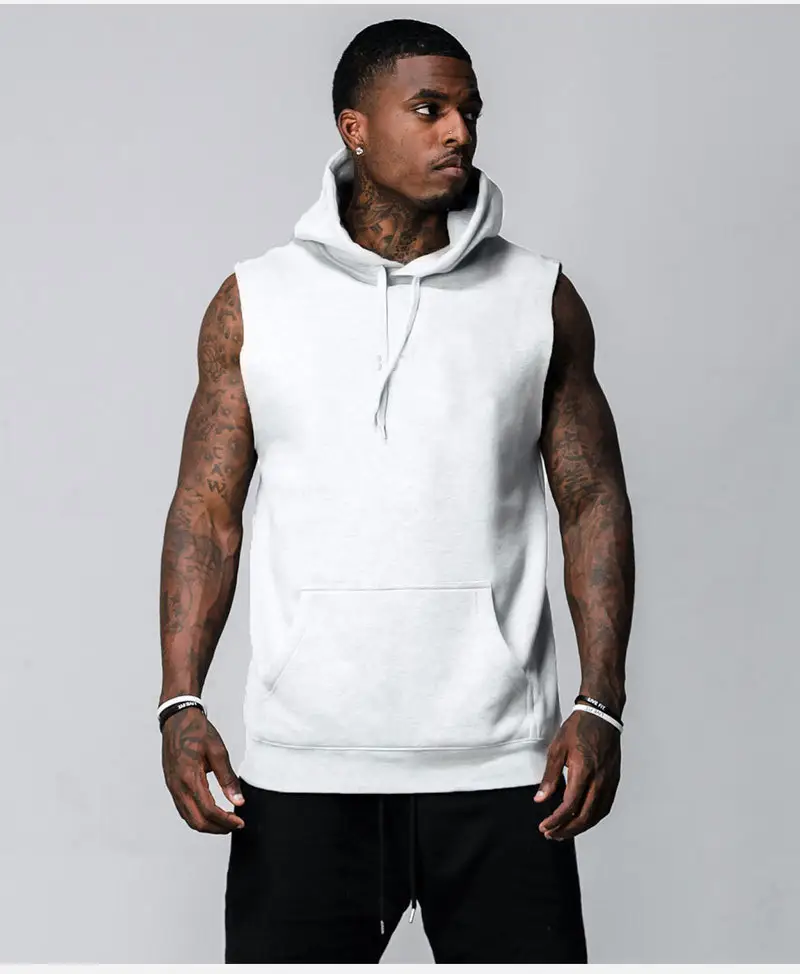 Sports hooded vest men's casual fitness vest