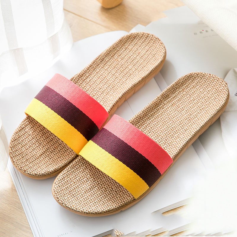 Summer Beach Slides Woven Rattan Sandals Breathable Slip-On Lightweight Slides - Picture 10 of 29