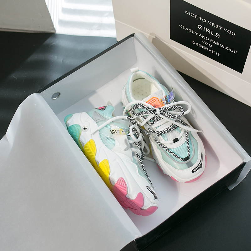 Net Red Rainbow Jelly Daddy Shoes