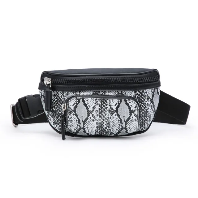 Snake print fashion belt bag White - Shop at LoveMi