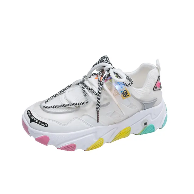 Net Red Rainbow Jelly Daddy Shoes Red - Shop at LoveMi