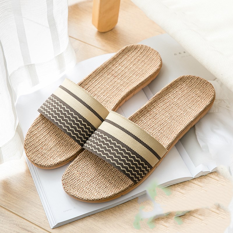 Summer Beach Slides Woven Rattan Sandals Breathable Slip-On Lightweight Slides - Picture 26 of 29