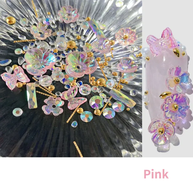 Flower Butterfly Nail Pink - Shop at LoveMi