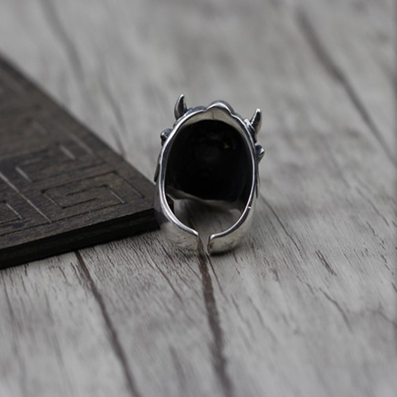 925 sterling silver animal head domineering ring