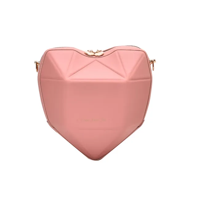 Geometric heart shaped bag Pink - Shop at LoveMi